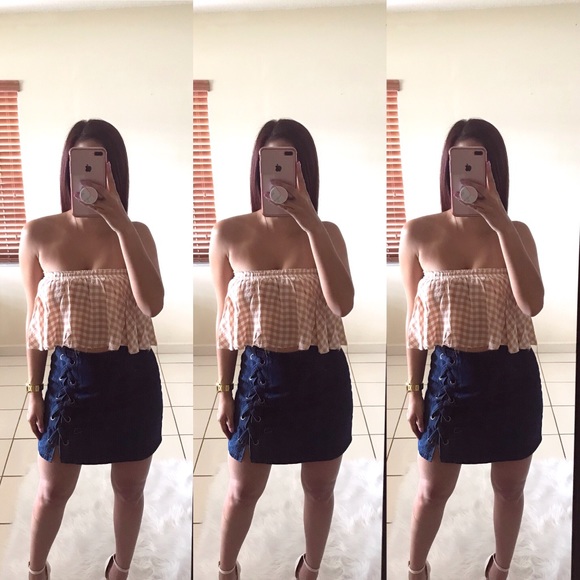 ‘GINGHAM’ Printed Crop - Picture 2 of 2